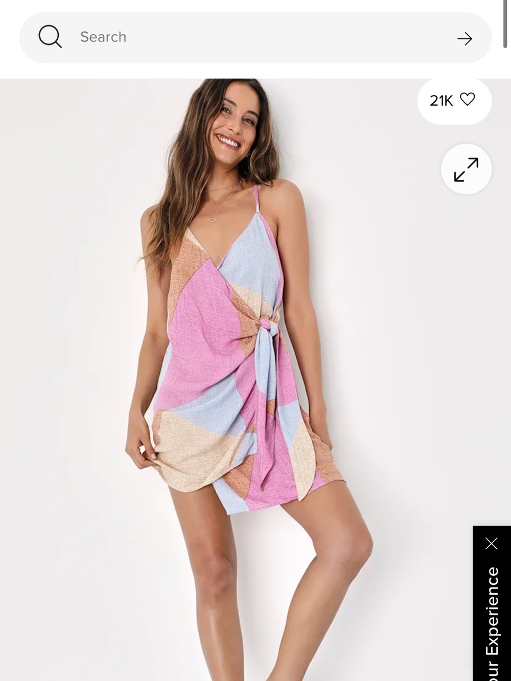 O'Neill Marlo Beige Multi Print Wrap Dress